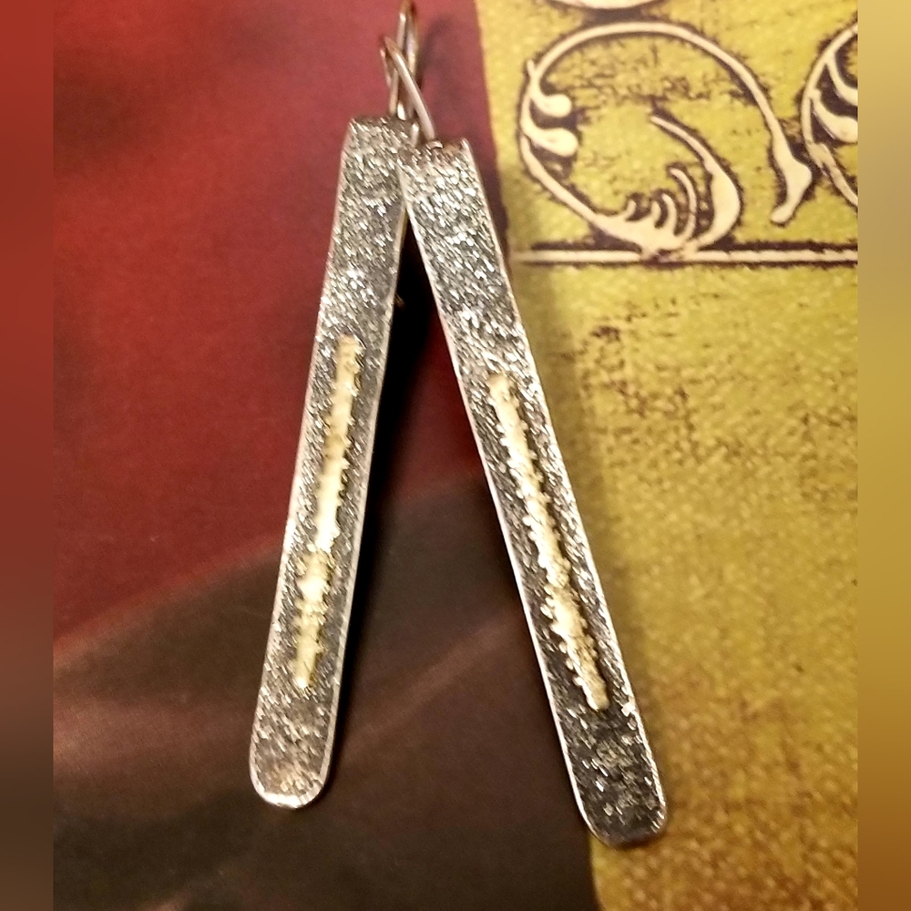 Rare Silpada Sterling Silver & 9k Gold Earrings - Picture 3 of 10